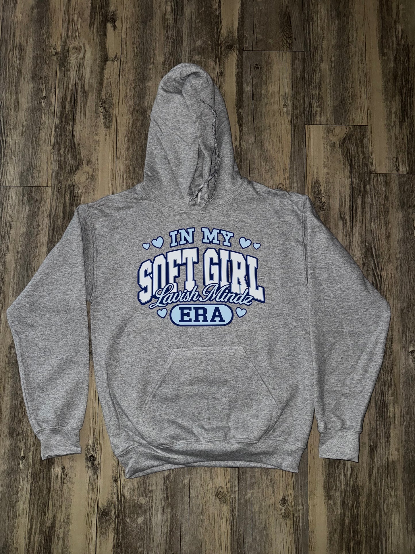Soft Girl ERA Hoodie “Light Grey w/Blue