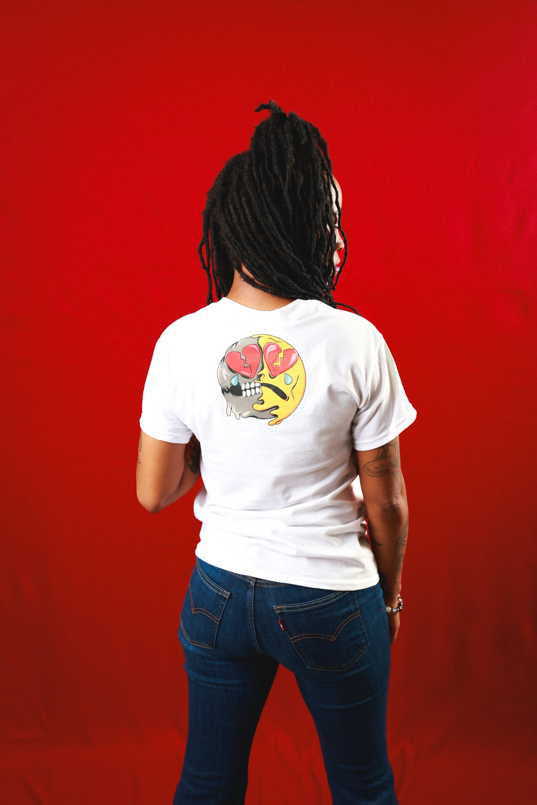 Attached Emoji White Tee