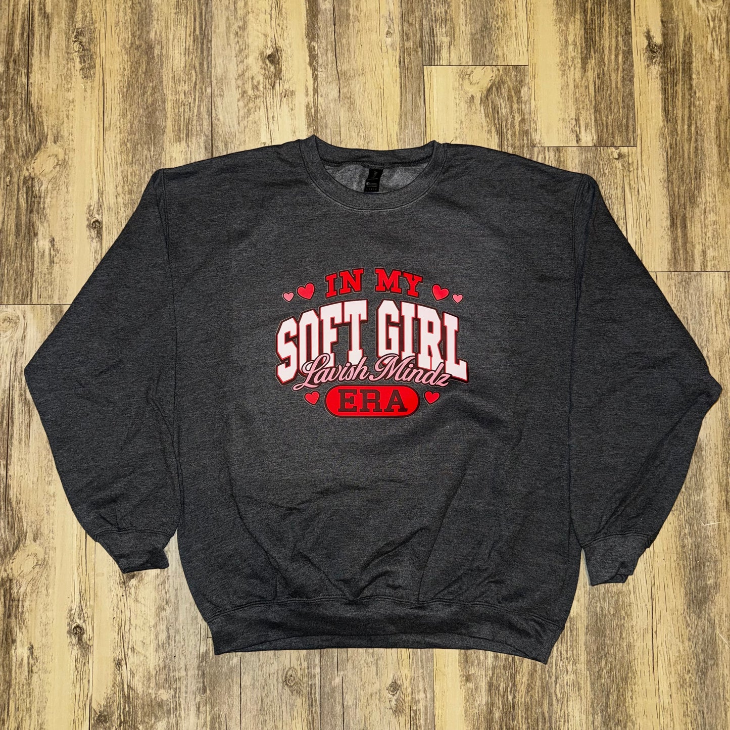 Soft Girl ERA Sweatshirt “Dark Grey w/Red