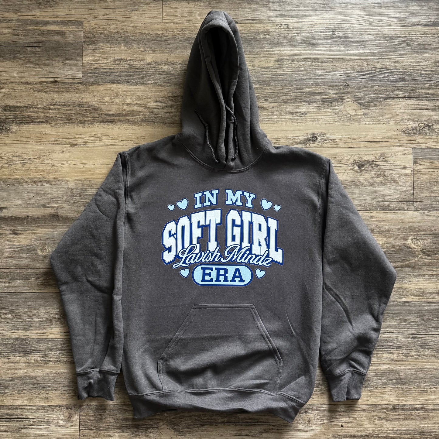 Soft Girl ERA Hoodie “Dark Grey w/Blue”
