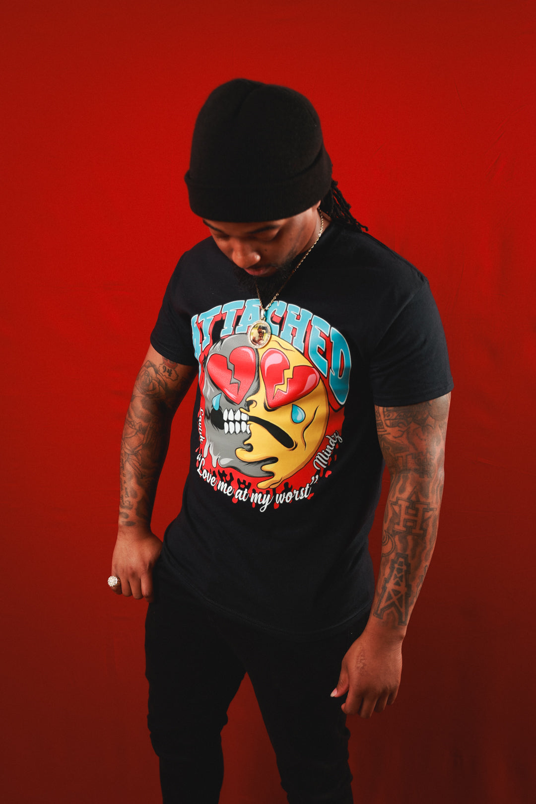 Attached Emoji Black Tee