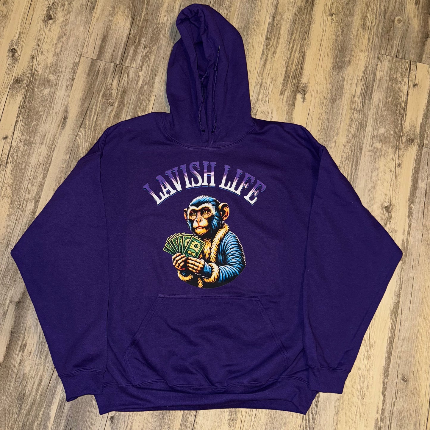 Lavish Life Monkey Hoodie “Purple w/Purple-White”