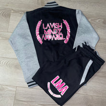 Load image into Gallery viewer, Pink &amp; Silver Victory Varsity Set “Blk/Grey”