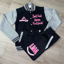 Load image into Gallery viewer, Pink &amp; Silver Victory Varsity Set “Blk/Grey”