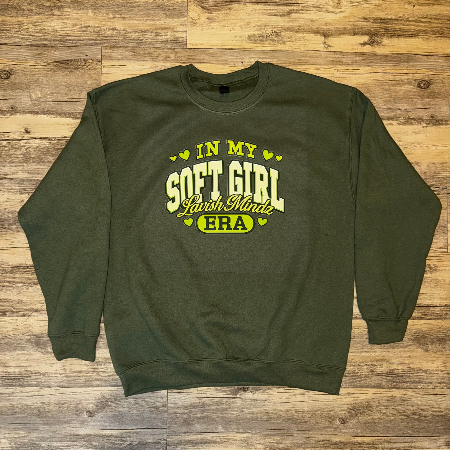 Soft Girl ERA Sweatshirt “Olive Green w/Green”