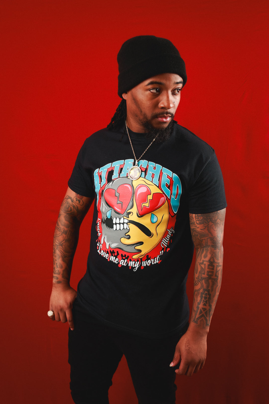 Attached Emoji Black Tee