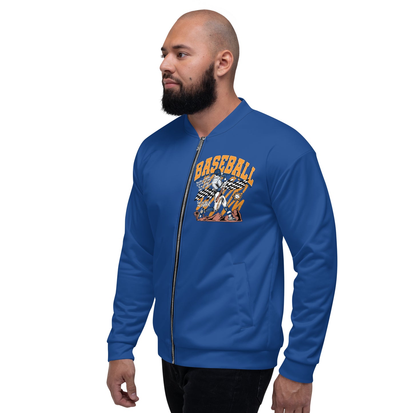 Blue Home Run Unisex Bomber Jacket