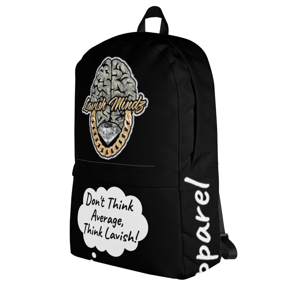 Black Lavish Brain/Slogan Backpack