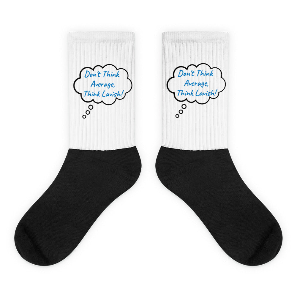 Lavish Slogan Socks Blue