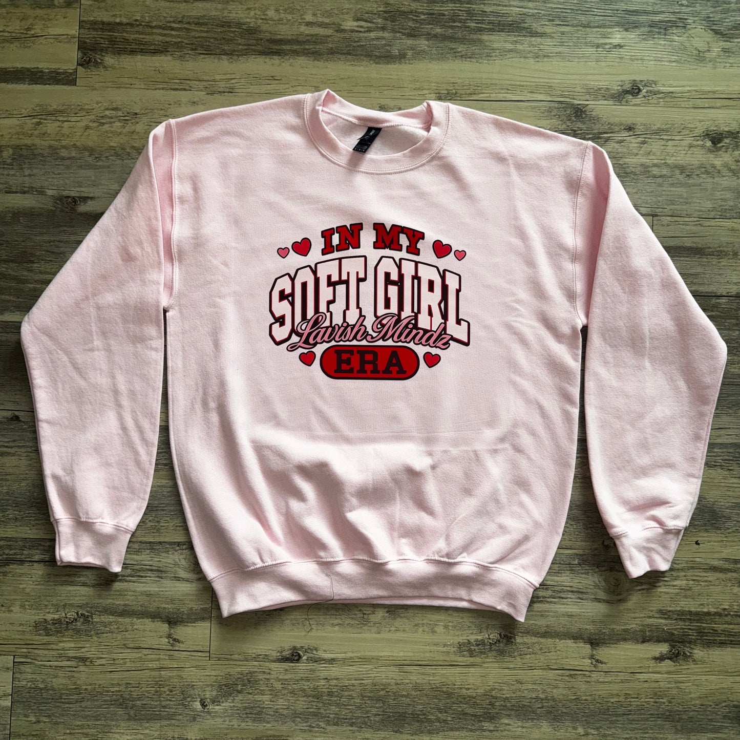 Soft Girl ERA Sweatshirt “Light Pink w/Red”