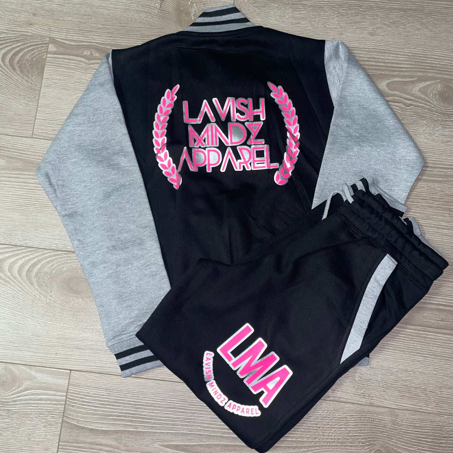 Pink & Silver Victory Varsity Set “Blk/Grey”