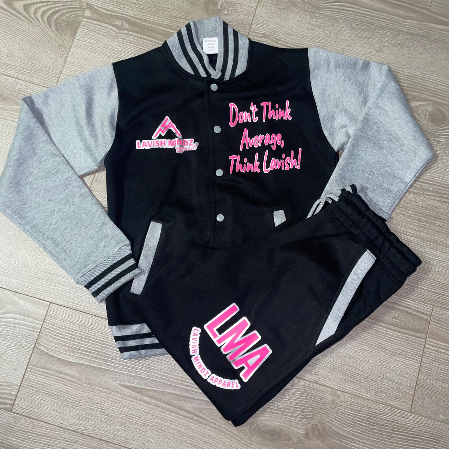 Pink & Silver Victory Varsity Set “Blk/Grey”