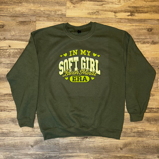 Soft Girl ERA Sweatshirt “Olive Green w/Green”