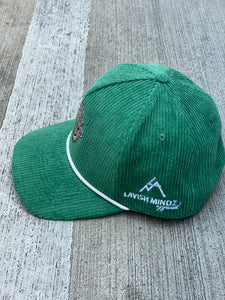 Lavish Brain Corduroy Cap “Green w/white rope”