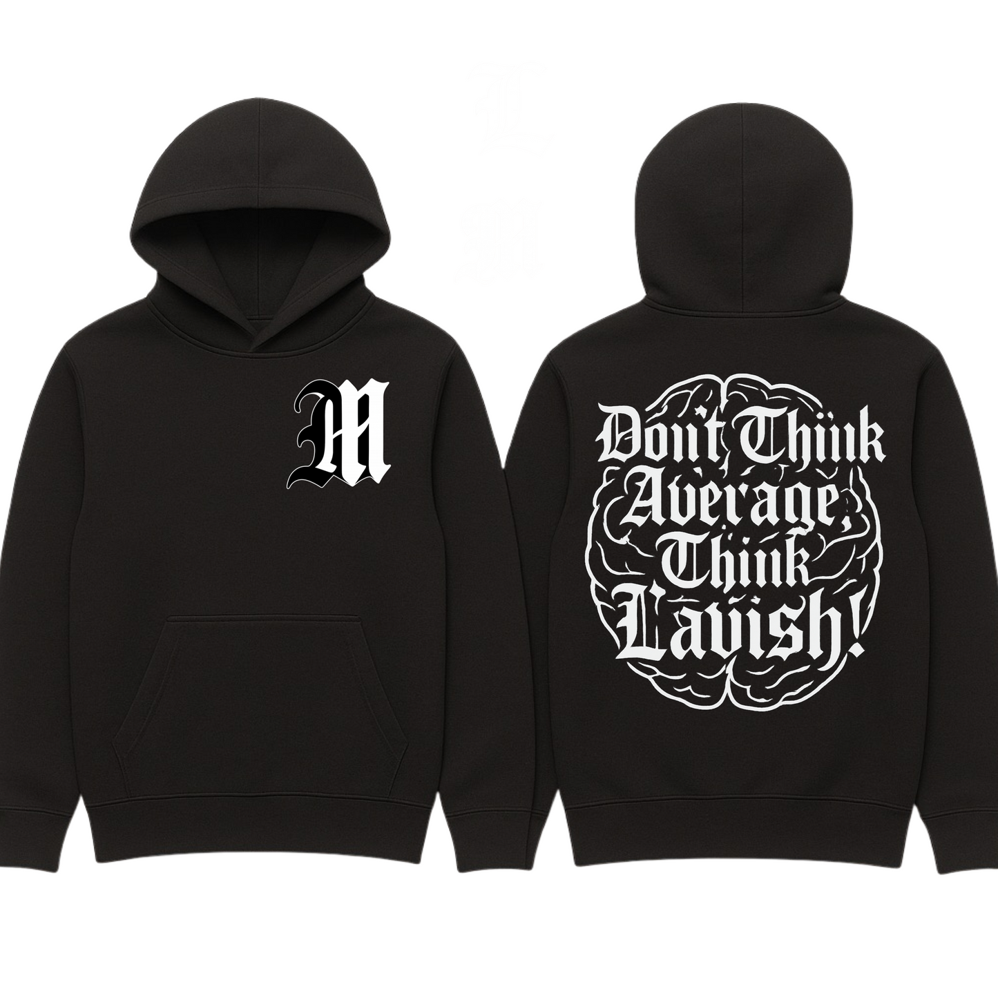 Gothic LM logo w/brain Hoodie “Black”