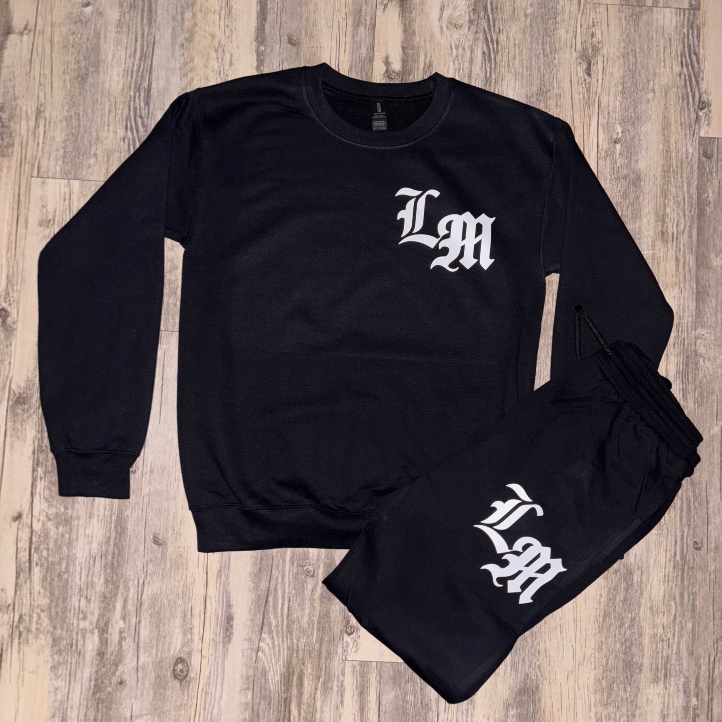 Gothic Letters LM w/brain Sweatshirt Set “Black”