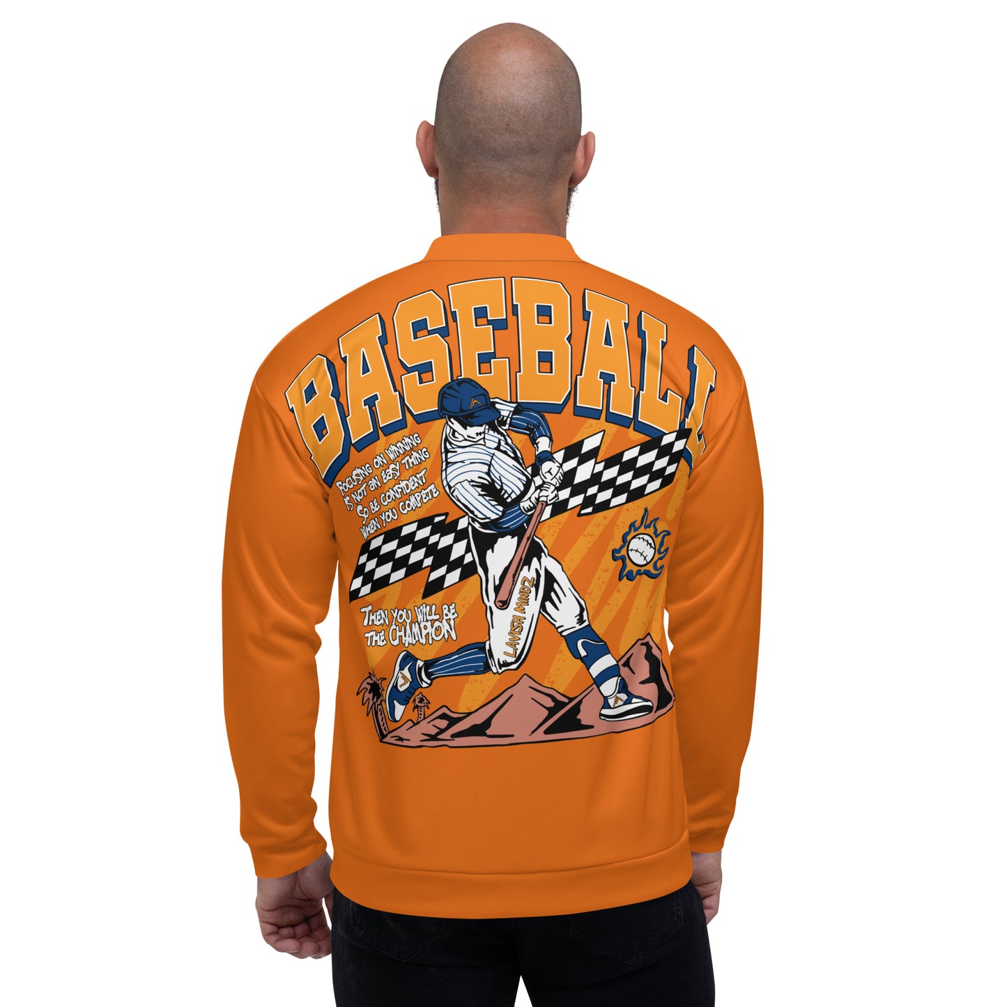 Orange Home Run Unisex Bomber Jacket