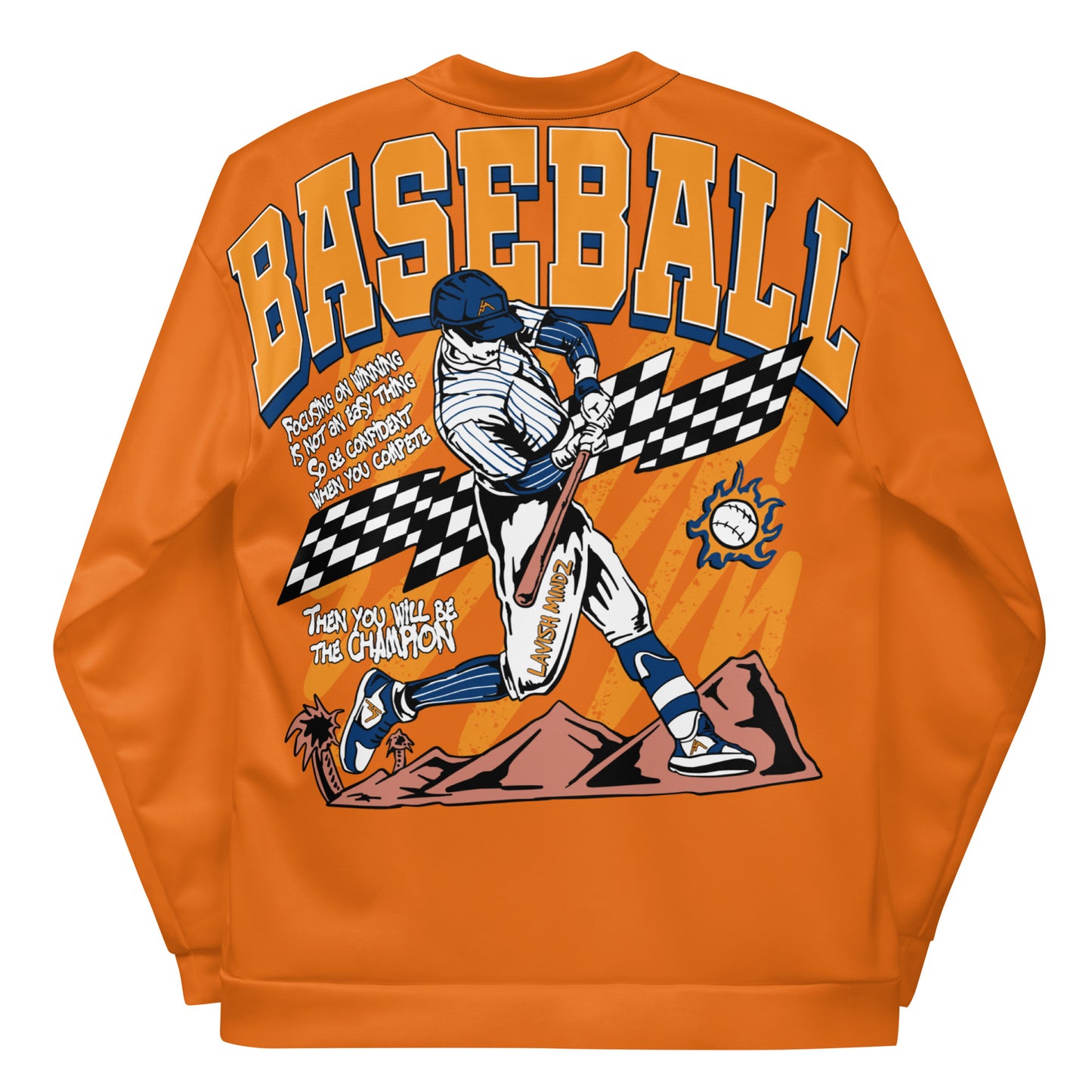 Orange Home Run Unisex Bomber Jacket