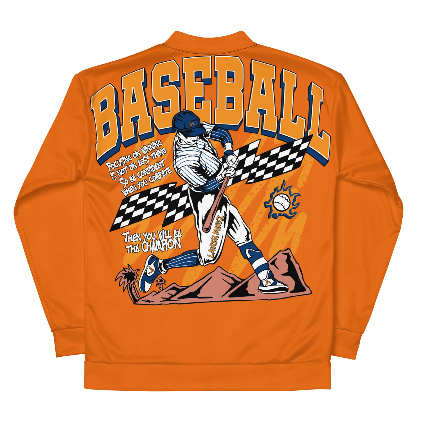 Orange Home Run Unisex Bomber Jacket
