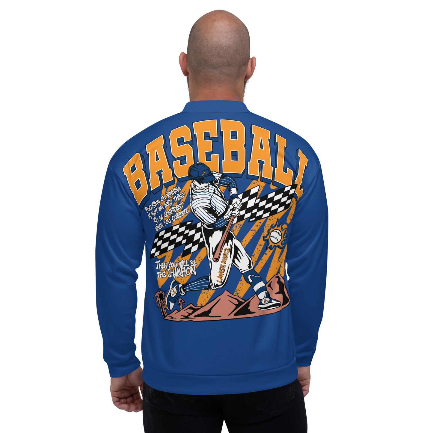Blue Home Run Unisex Bomber Jacket