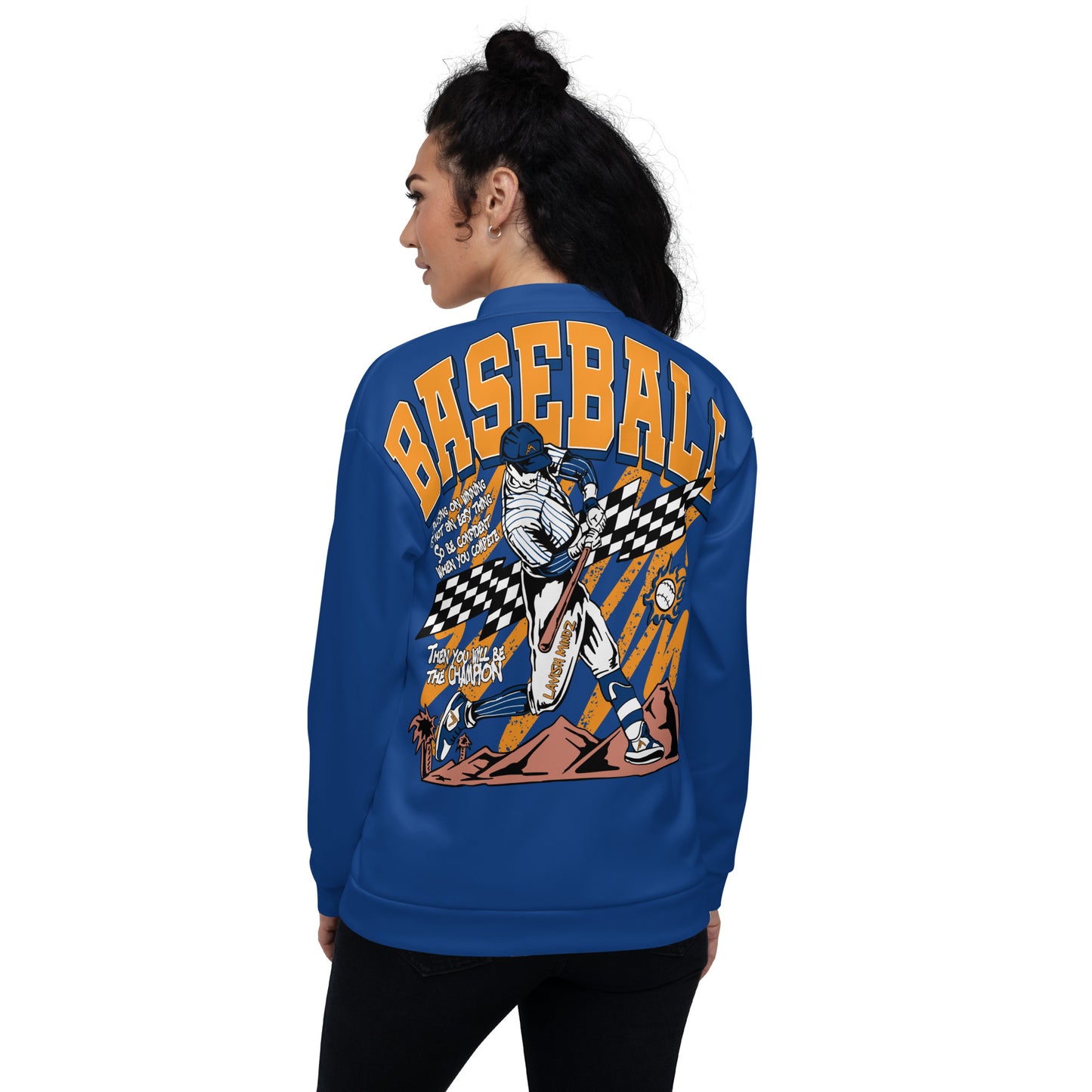 Blue Home Run Unisex Bomber Jacket