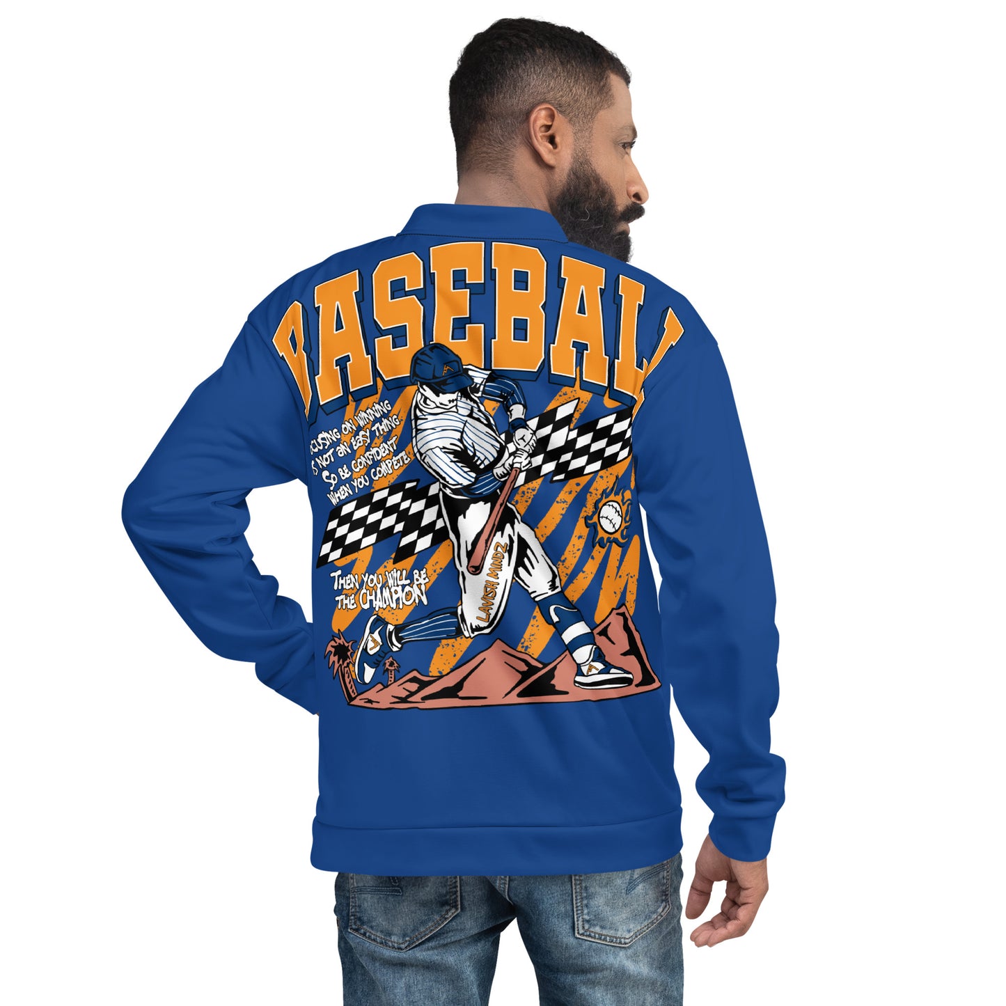 Blue Home Run Unisex Bomber Jacket