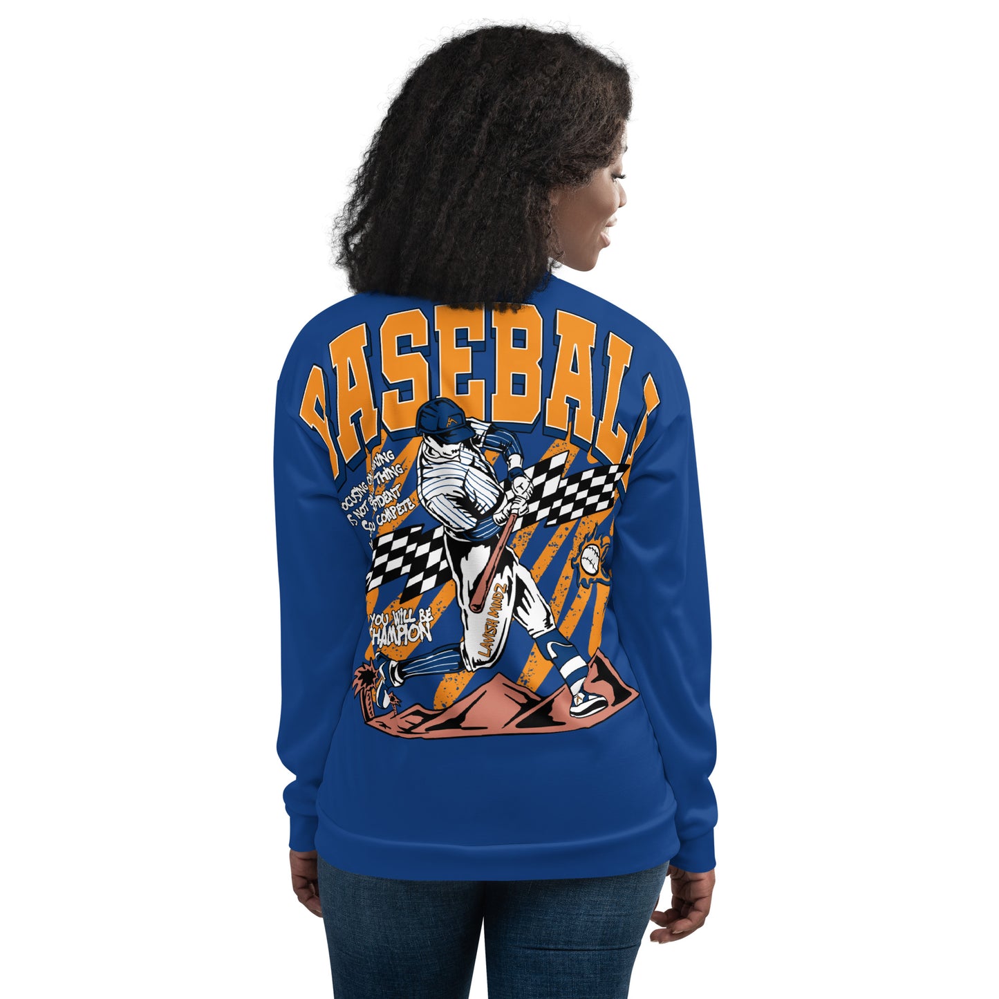 Blue Home Run Unisex Bomber Jacket