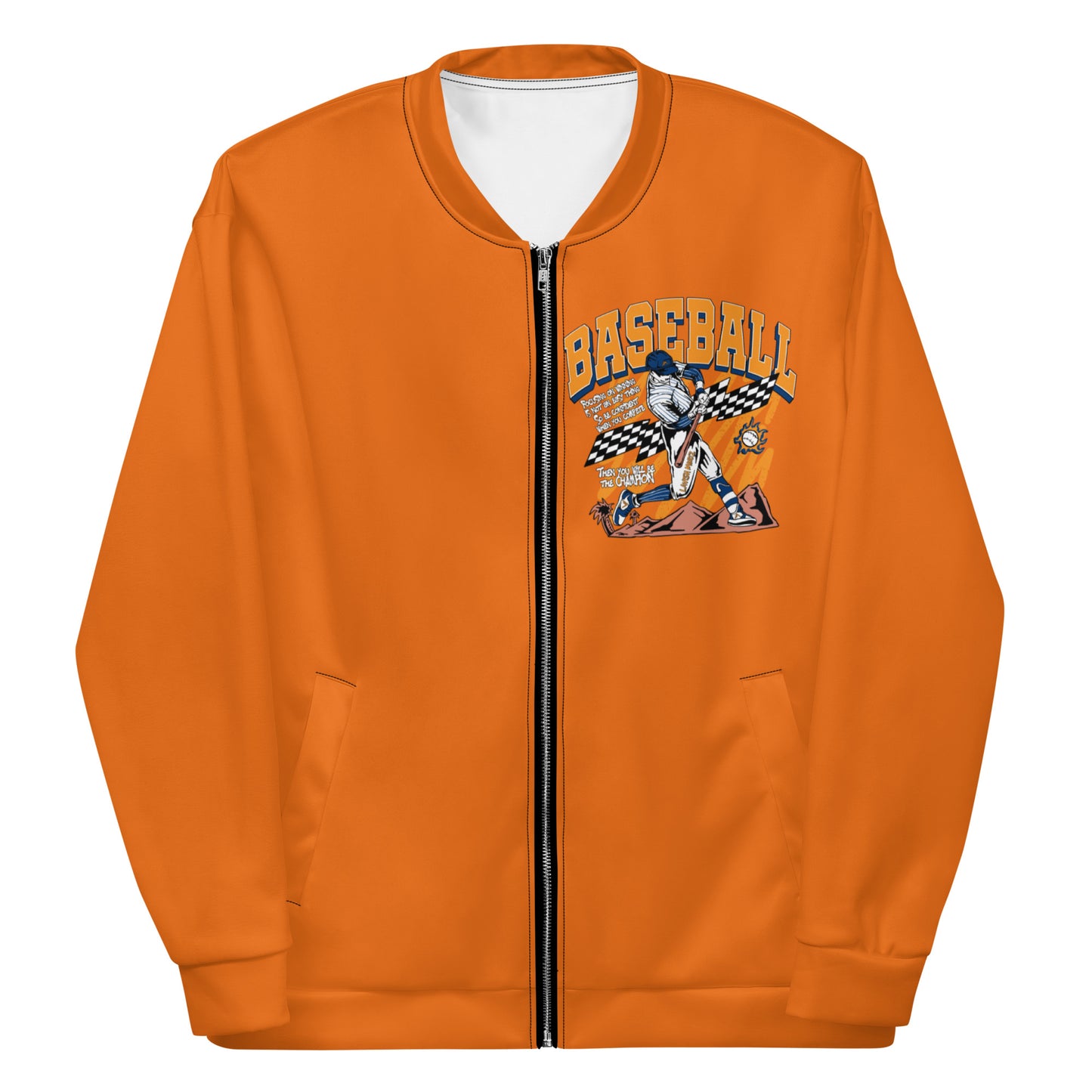 Orange Home Run Unisex Bomber Jacket