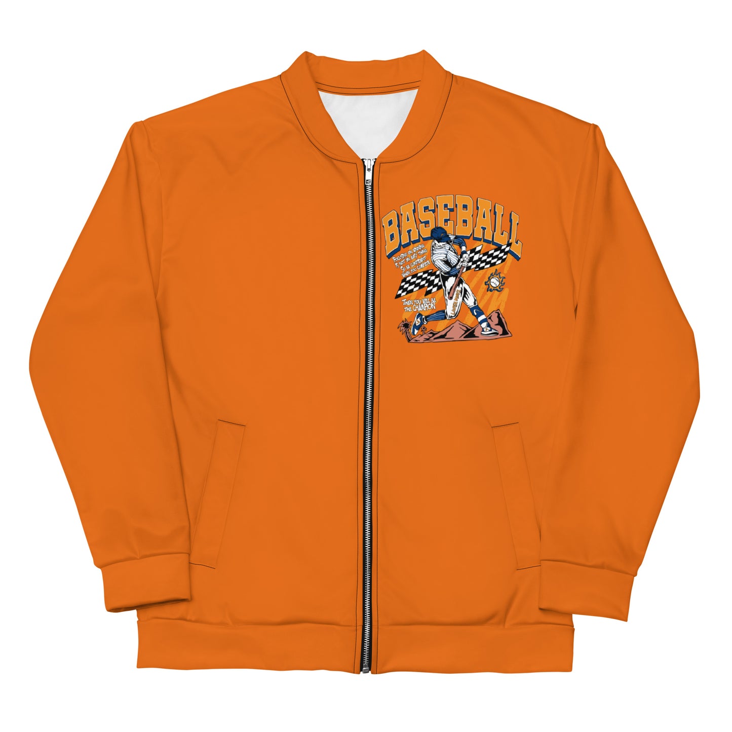 Orange Home Run Unisex Bomber Jacket