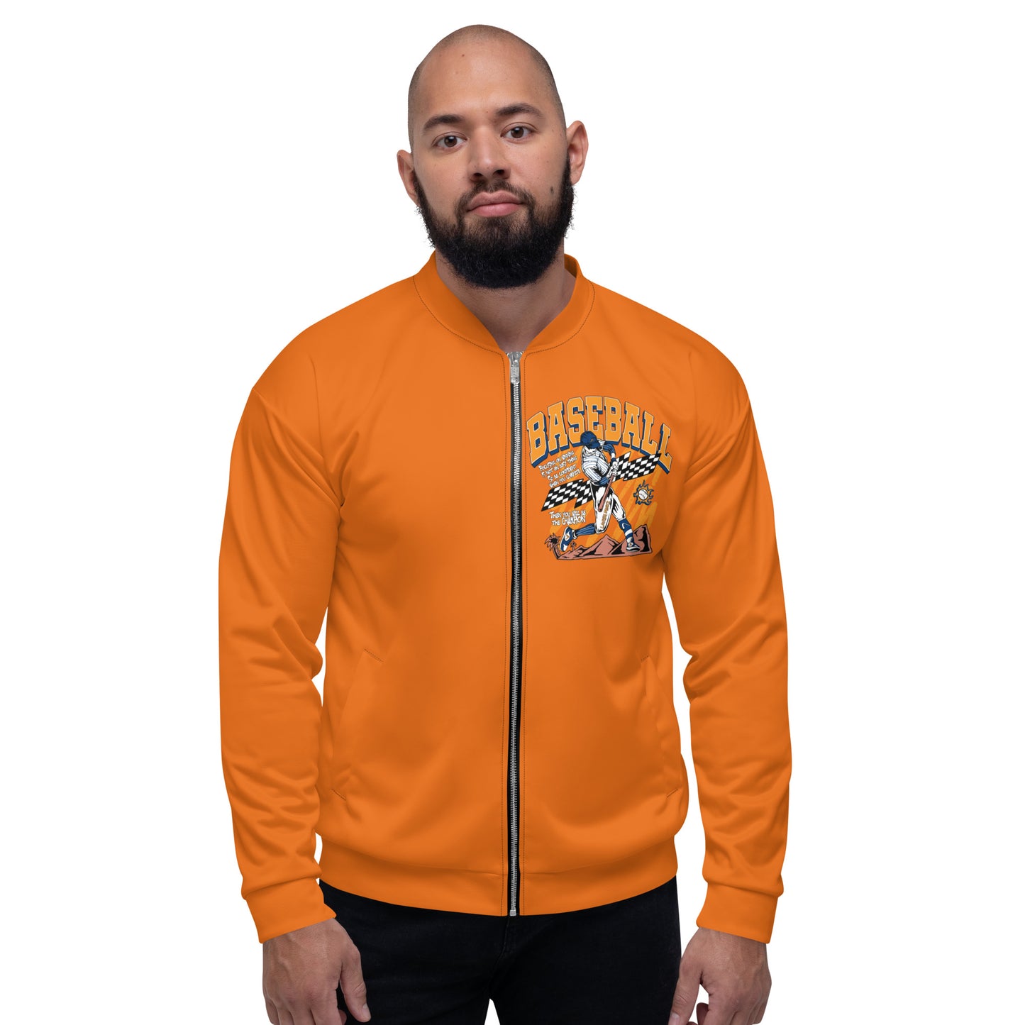 Orange Home Run Unisex Bomber Jacket