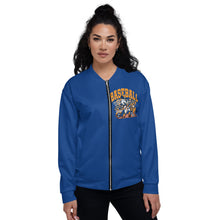 Load image into Gallery viewer, Blue Home Run Unisex Bomber Jacket