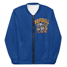 Load image into Gallery viewer, Blue Home Run Unisex Bomber Jacket