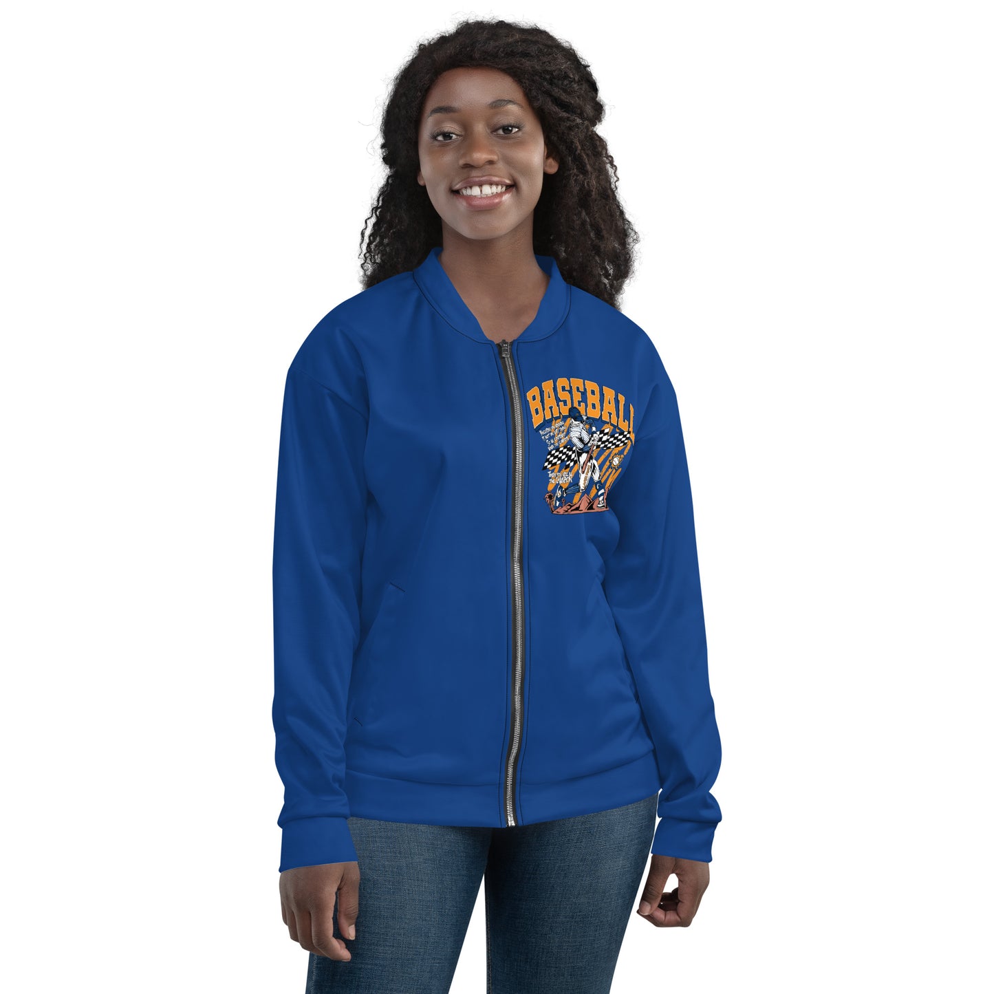 Blue Home Run Unisex Bomber Jacket