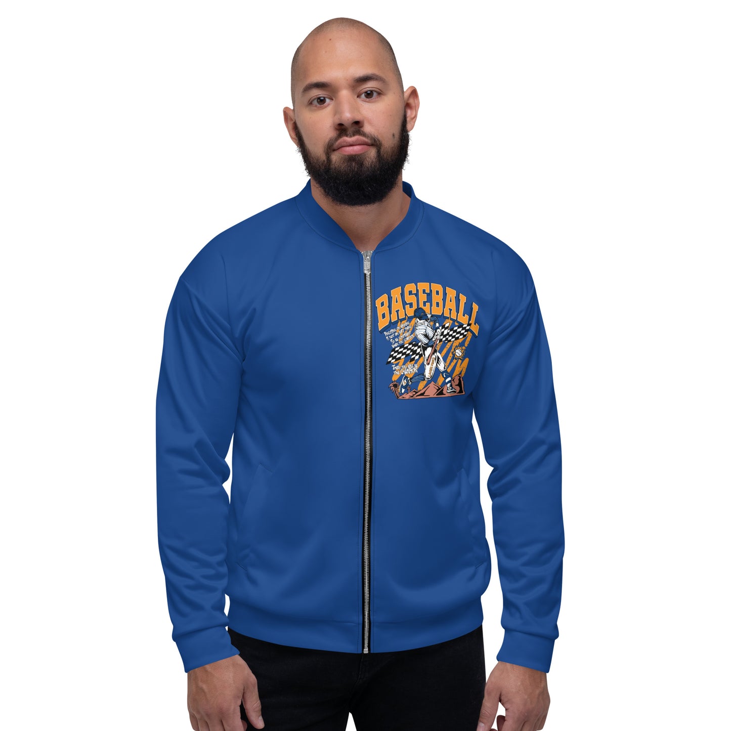 Blue Home Run Unisex Bomber Jacket