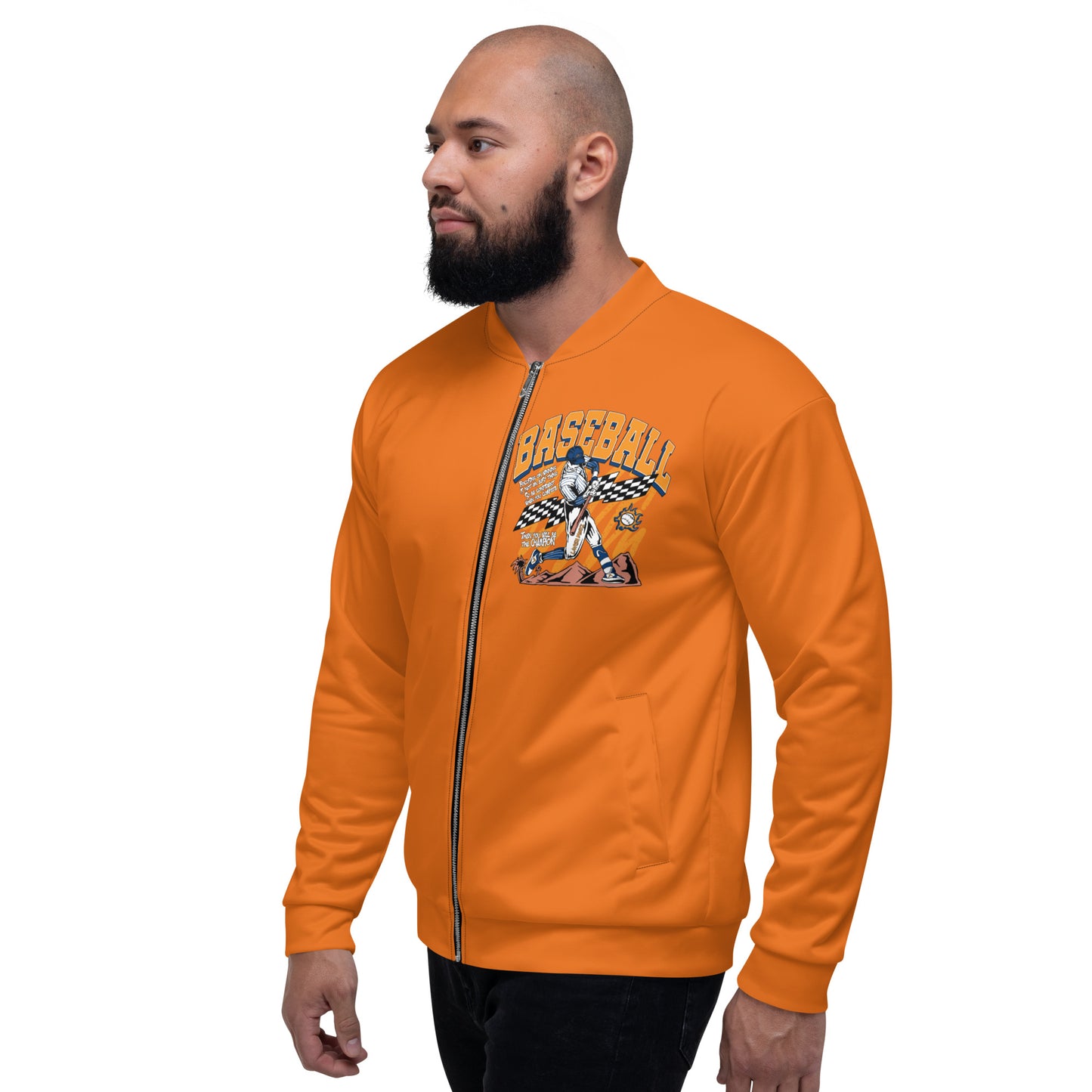 Orange Home Run Unisex Bomber Jacket