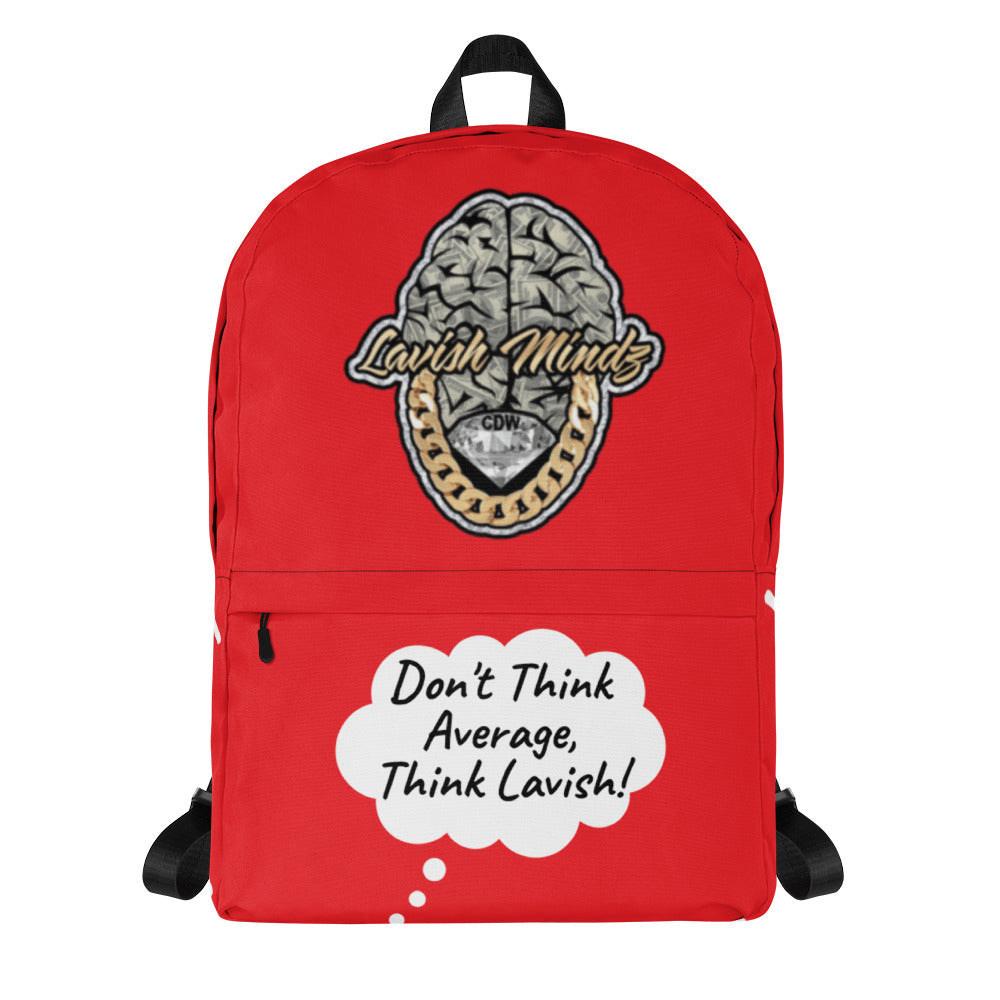 Red Lavish Brain/Slogan Backpack