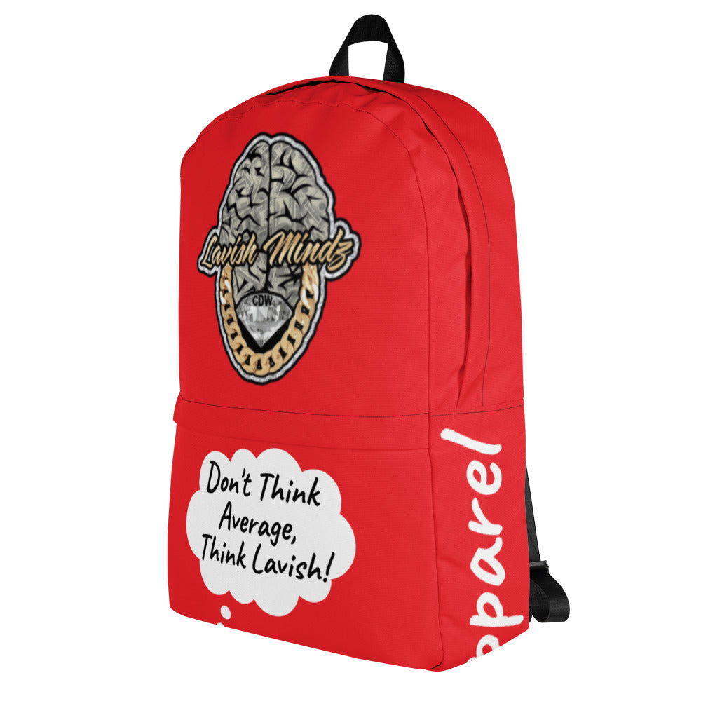 Red Lavish Brain/Slogan Backpack