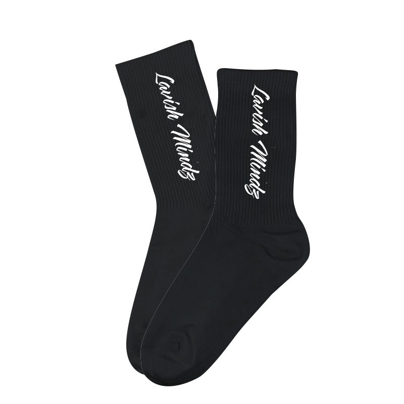 Lavish Mindz Socks “Black w/White”